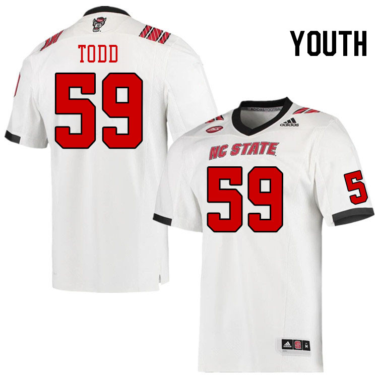 Youth #59 Cameron Todd North Carolina State Wolfpacks College Football Jerseys Stitched-White